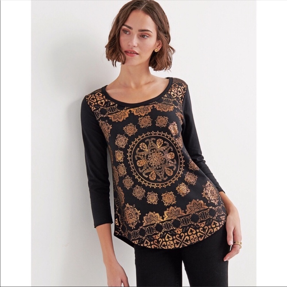 LUCKY BRAND Foil Medallion Tee